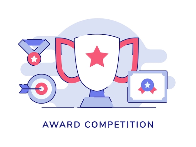 Award competition concept trophy medal target