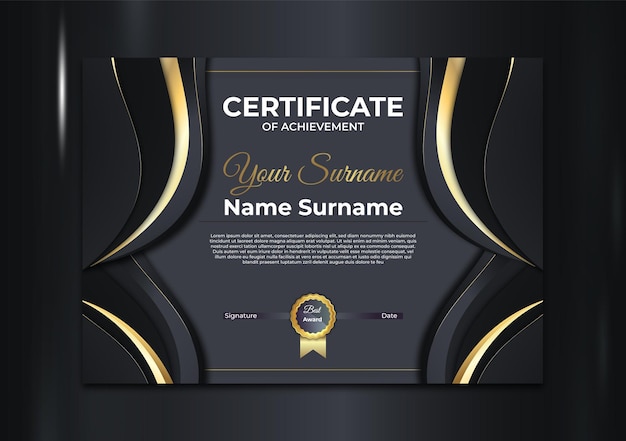 Award diploma achievement business honor elegant template