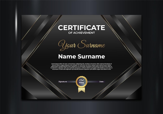 Award diploma achievement business honor elegant template