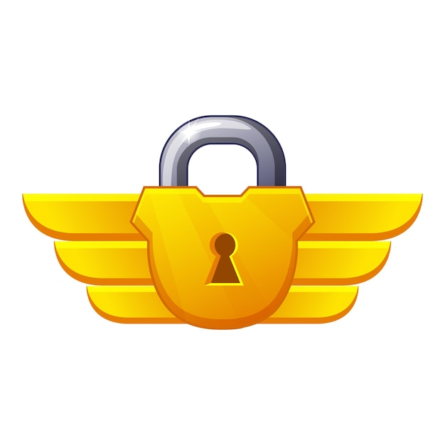 Award golden padlock Game icon Block and security