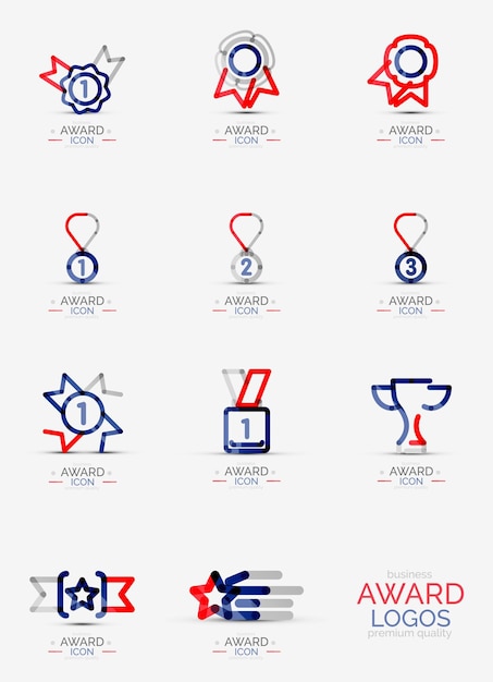 Award icon set Logo collection