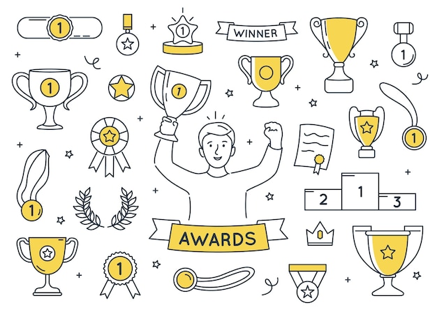 Awards doodle set