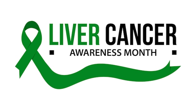 Awareness month ribbon cancer Liver cancer awareness vector illustration