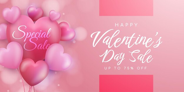 Awesome banner valentine's day sale commercial editable vector design