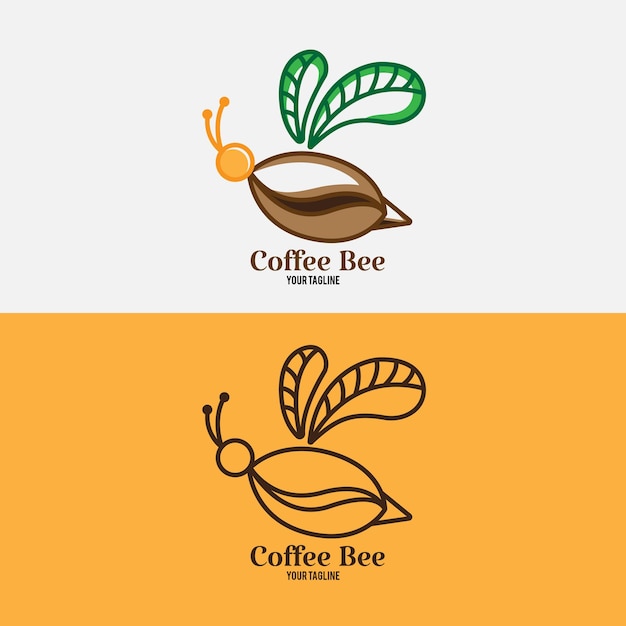 Awesome business logo coffee shop animal bee monoline concept branding sign identity and label cafe