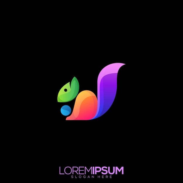 Awesome Colorful Squirrel Premium Logo 