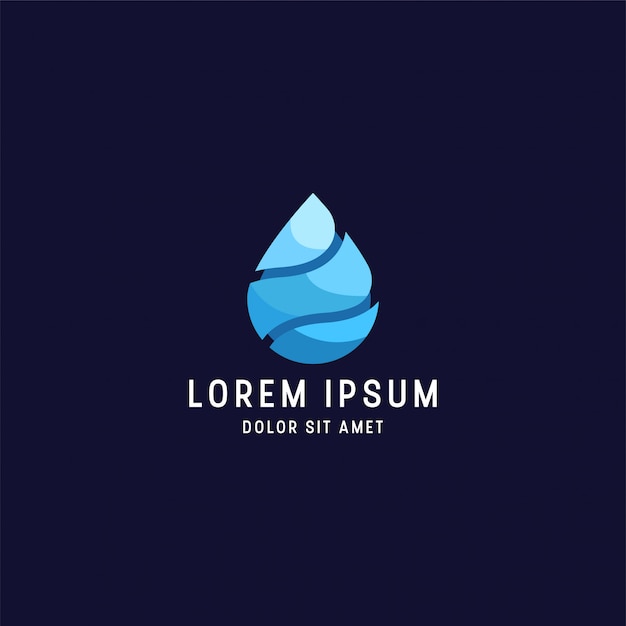 Vector awesome colorful water drop logo design template