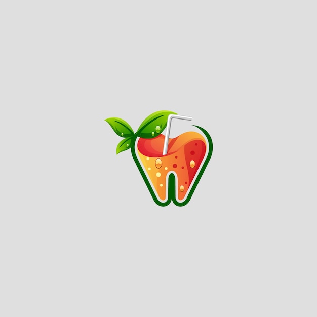 Awesome Dental Orange Juice Premium Logo