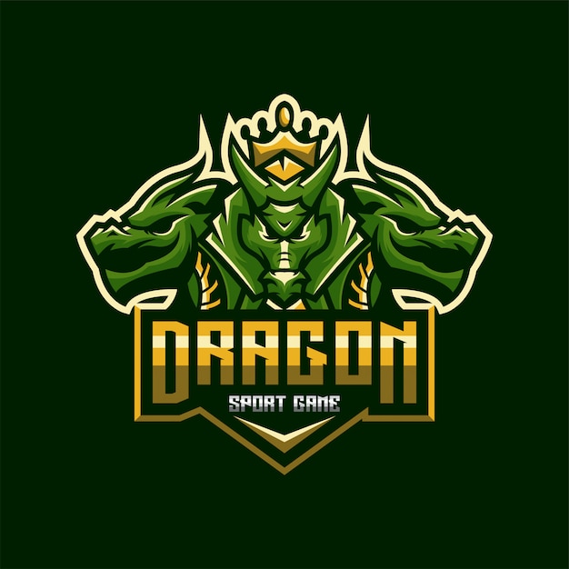 Awesome dragon esports logo template Premium Vector