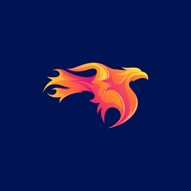 Awesome Fire Eagle Premium Logo Vector