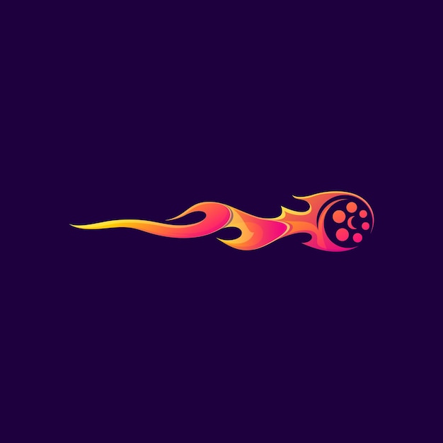 Awesome Flame Film Maker Premium Logo Vector