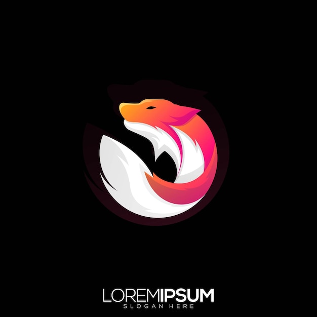 Awesome Fox Circle Premium Logo 