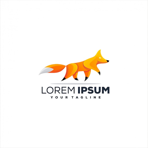 Awesome fox gradient logo design