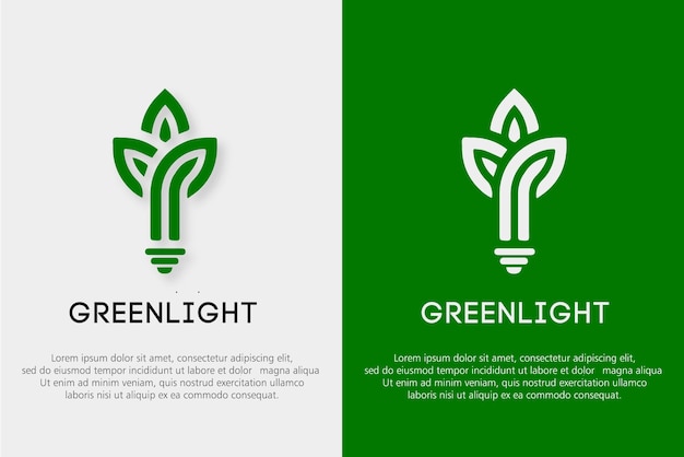 awesome green leaves light logo free vector