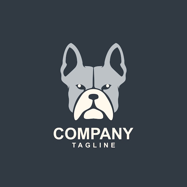 Awesome Head Bull Dog Logo Template