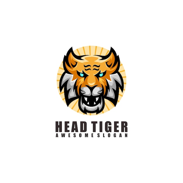 Awesome head tiger logo illustration