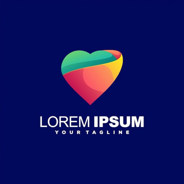 Awesome heart gradient logo design