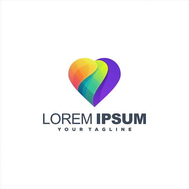 Awesome heart gradient logo design