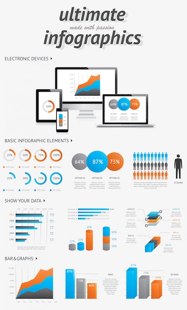 Vector awesome infographic tools set