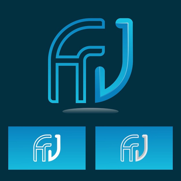 awesome letter hj monogram logo