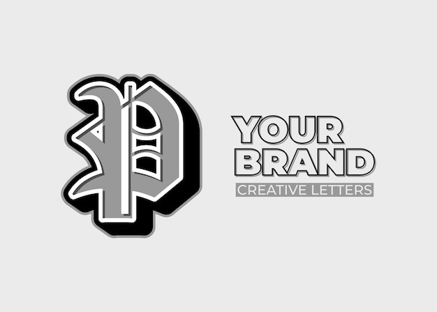 Awesome letter P logo alphabet set