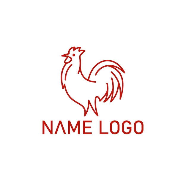 awesome line chicken logo design