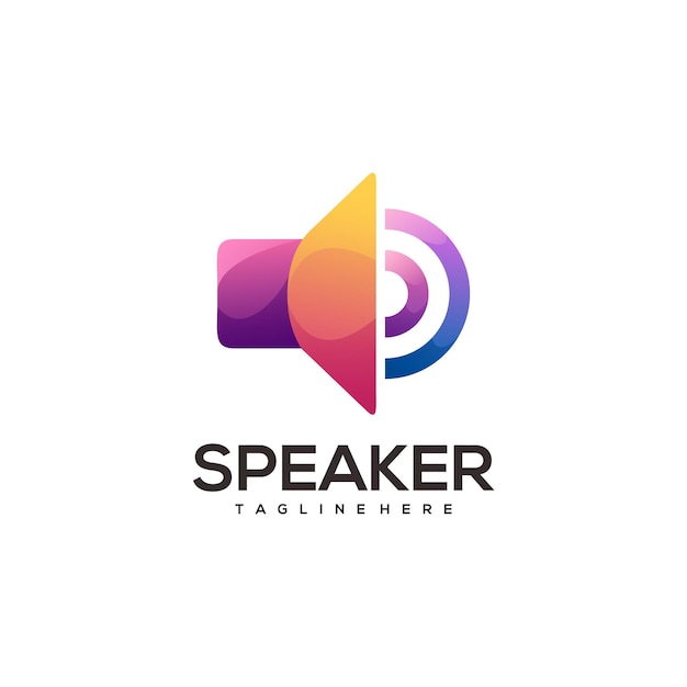 Awesome logo speaker colorful gradient