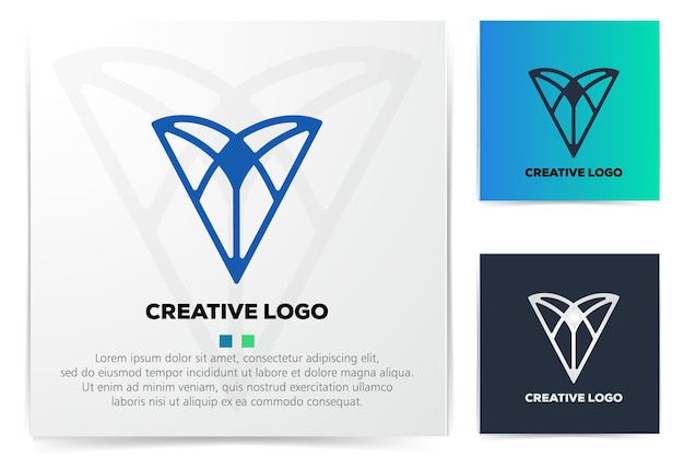 Awesome logo triangle Premium Vector