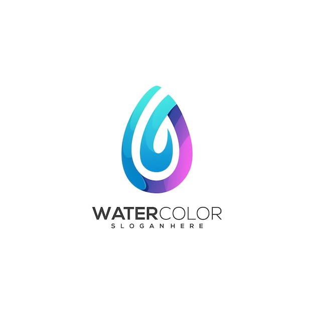 Awesome logo water colorful gradient