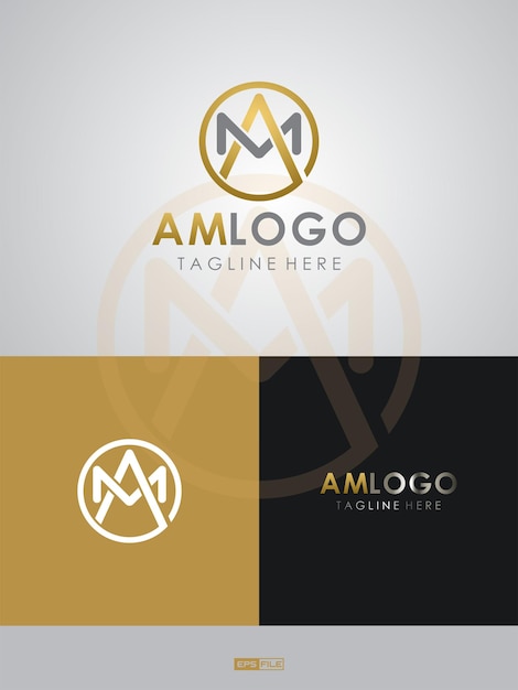 Awesome logo with initial letter M and A or A and M design vector