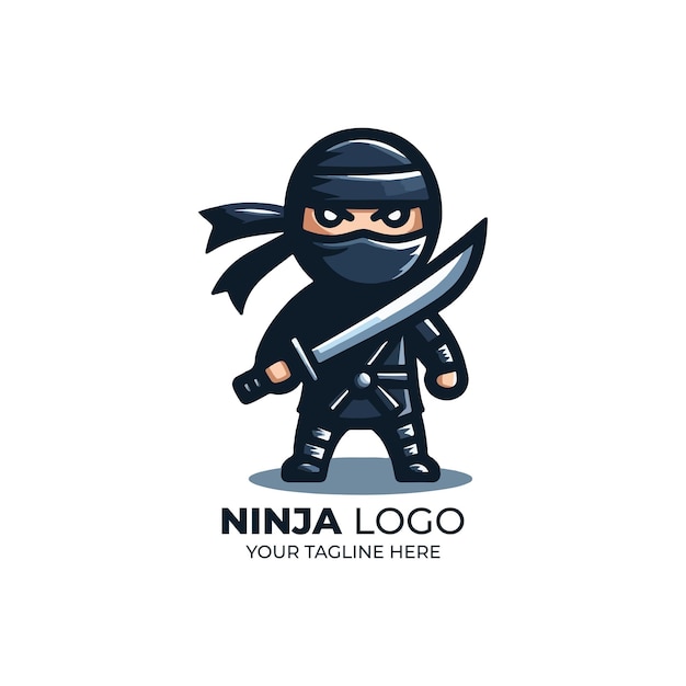 Vector awesome ninja mascot design logo