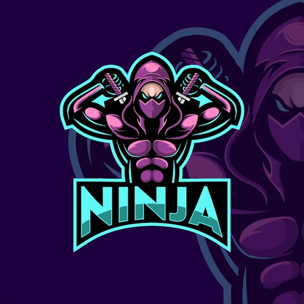 Awesome Ninja Premium Mascot Vector Logo