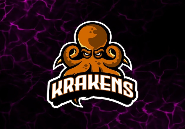 Awesome Octopus Logo, Mascot E sports Logo Template