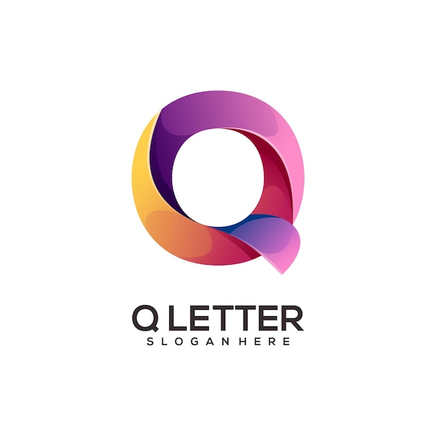 awesome q letter logo colorful gradient