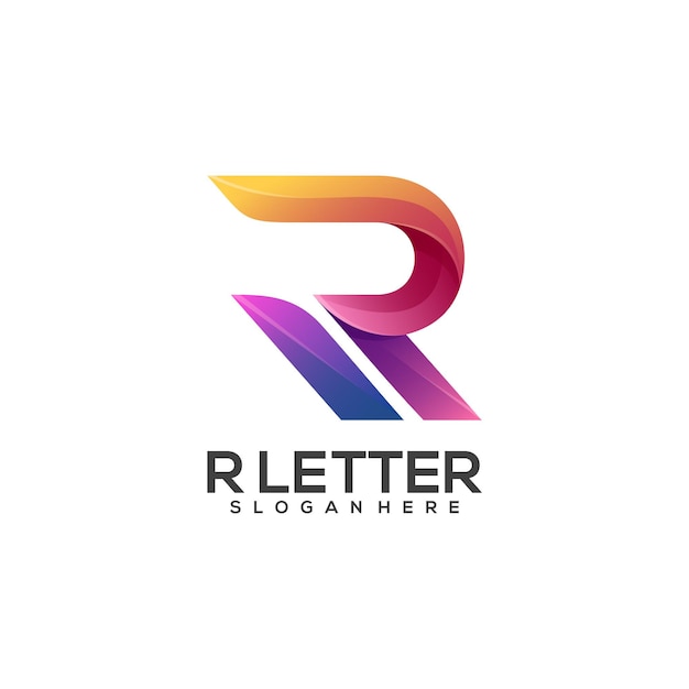 awesome r letter logo colorful gradient