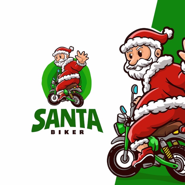 Awesome Santa mascot cartoon logo template