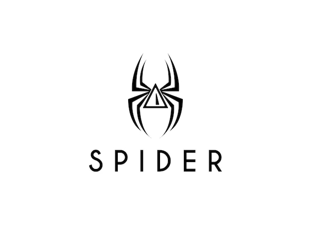 Vector awesome silhouette of spider logo design