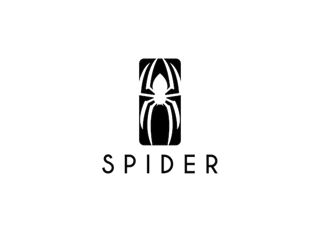 Vector awesome silhouette of spider logo design