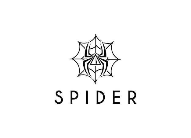 Vector awesome silhouette of spider logo design