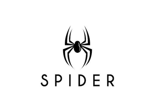 Vector awesome silhouette of spider logo design