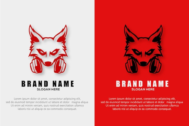 awesome simple black wolf logo mascot