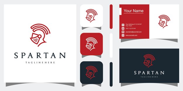 Awesome spartan logo mascot vector illustration Premium Vector