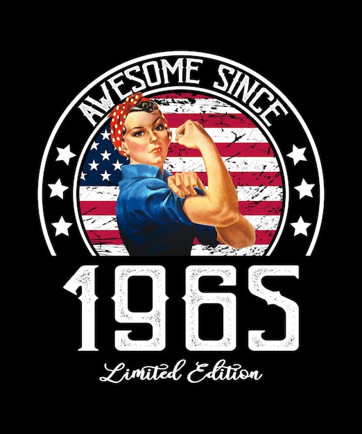 Awesome Since Vintage 1965 T-Shirt Design