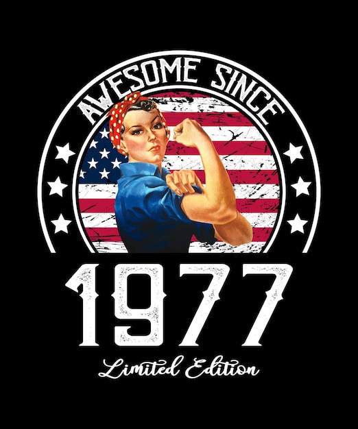 Awesome Since Vintage 1977 T-Shirt Design