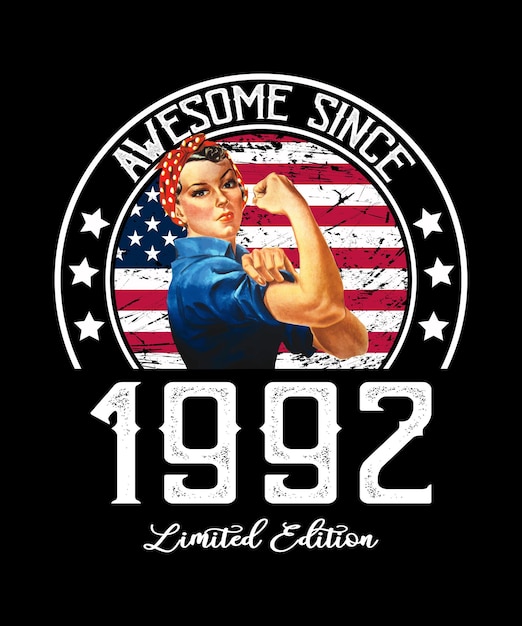 Awesome Since Vintage 1992 T-Shirt Design