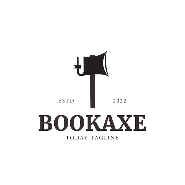 Ax hipster and book logo vector icon symbol illustration design