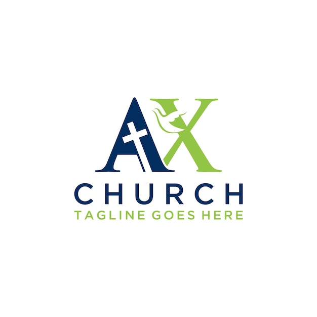 AX letter Christian or church logo design