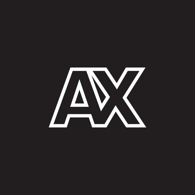 AX letter monogram logo vector template design minimal black white color