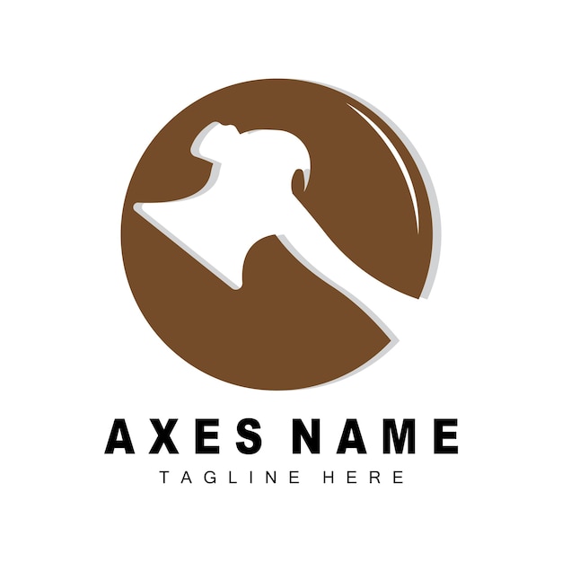 Ax Logo Design War Tool Illustration and Woodcutter Vector