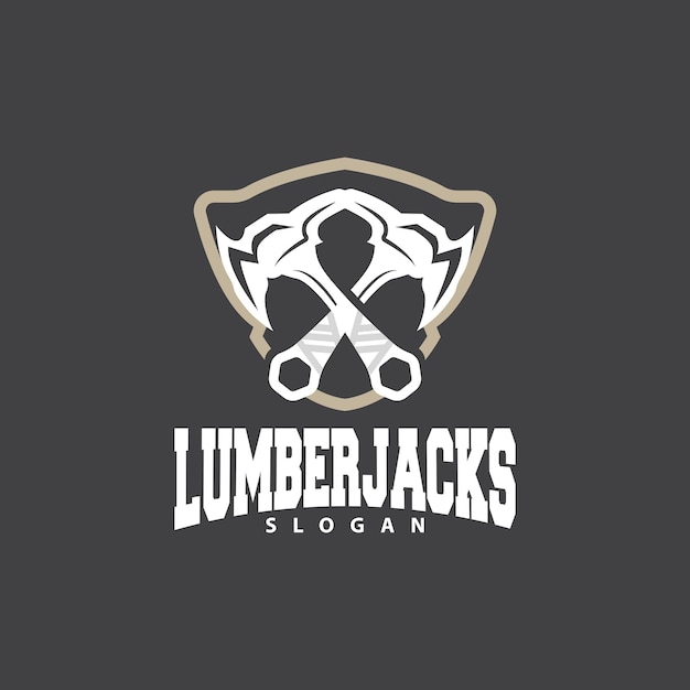 Ax Logo Wood Cutting Tool Black Silhouette Lumberjack Vector Old Retro Vintage Minimalist Design Icon Template Illustration